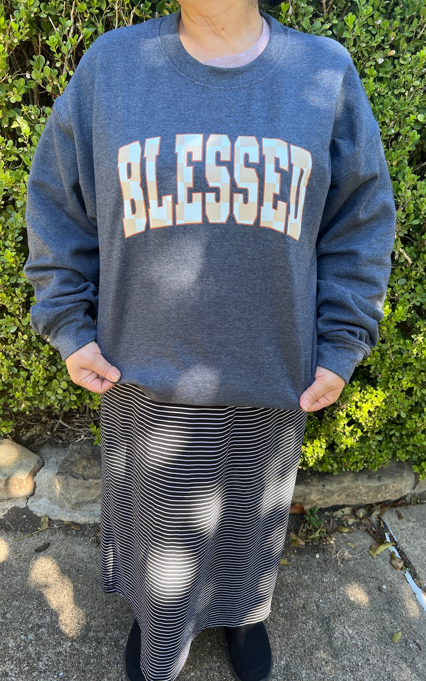 Blessed Checkered Crewneck