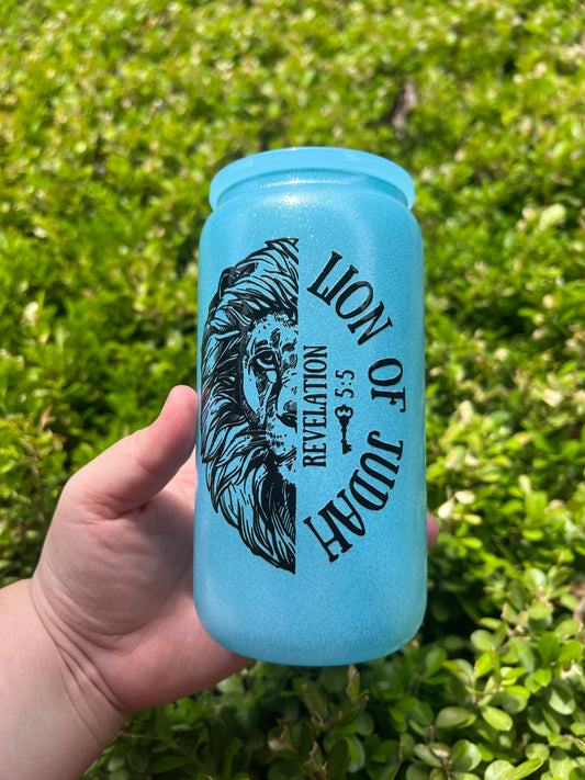 Lion of Judah Glass Can
