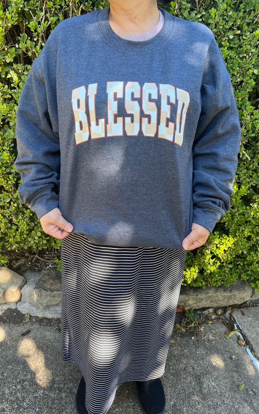 Blessed Checkered Crewneck