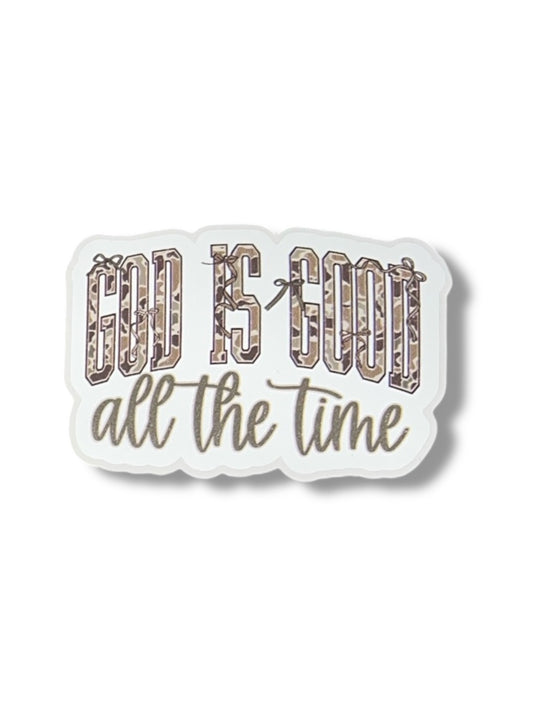 God Is Good Camo Vinyl Sticker