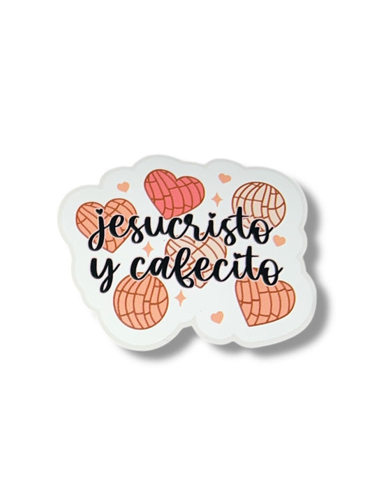 Jesucristo y Cafecito Vinyl Sticker